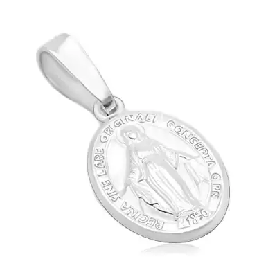 925 ezüst medál - ovális alakú Szűz Mária érem