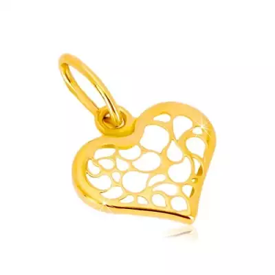 585 arany medál - szabályos szív, díszítéssel