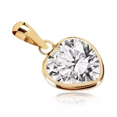 375 sárga arany medál - szív alakzat, cirkónia szívvel