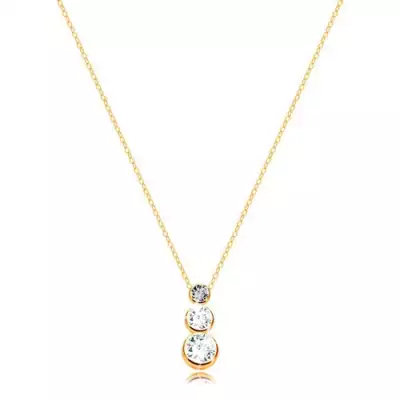 375 sárga arany nyaklánc - csillogó cirkóniák, vékony lánc