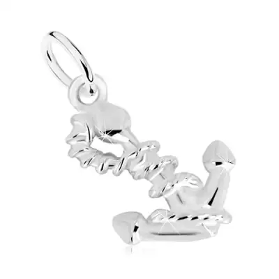 Kétoldalas medál 925 ezüstből - fényes horgony kötéllel