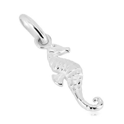 925 ezüst medál - tengeri csikó, fényes felület, dekoratív bemetszések