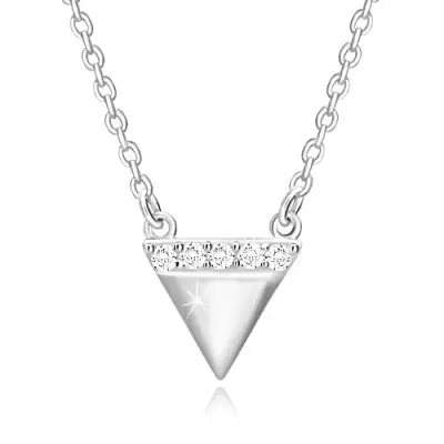 925 ezüst nyaklánc - fordított háromszög, csillogó cirkónia vonal