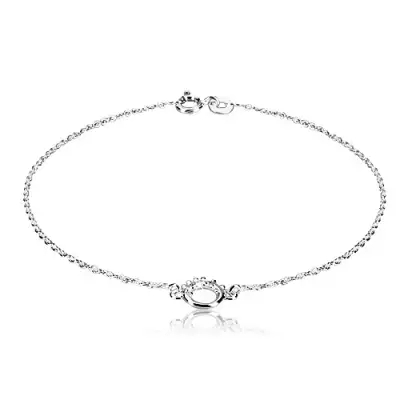 925 ezüst karkötő - fényes karika pontokból álló félkörívvel, finom lánc