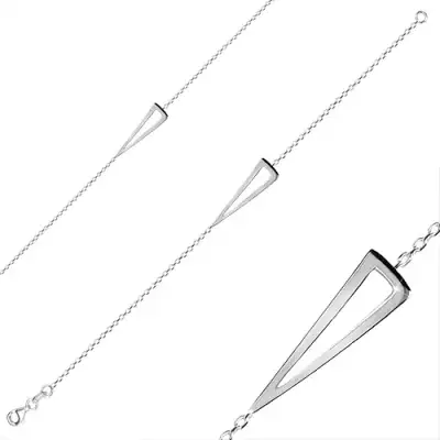 925 ezüst karkötő - háromszög kivágással, téglalap alakú láncszemek, delfinkapocs