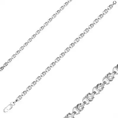 925 ezüst karkötő - bizánci stílusú lánc, kerek láncszemek, delfinkapocs