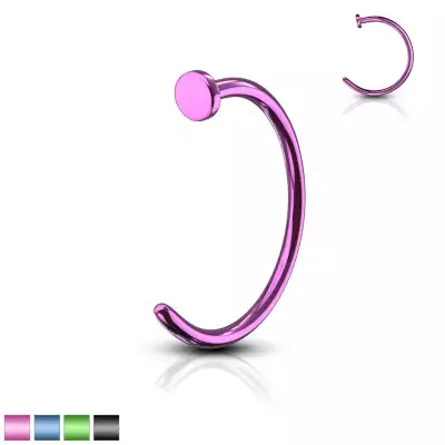 Színes patkó piercing - anodizált titánium, fényes felület, 1 mm - A piercing hossza: 8 mm, A piercing színe: Kék