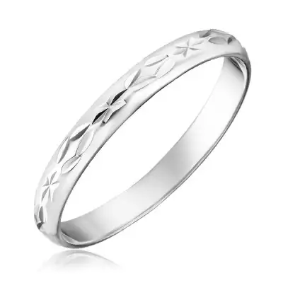 925 ezüst gyűrű - vésett sugarak és rombuszok - Nagyság_ 51