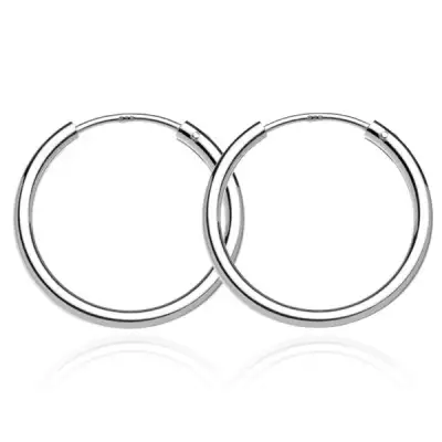 925 ezüst fülbevaló - sima fényes karika, 22 mm