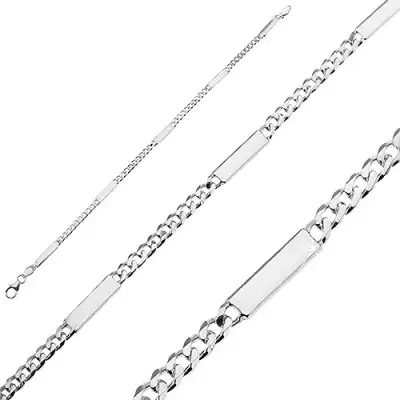 Karkötő 925 ezüstből - fényes táblák és lapos lánc