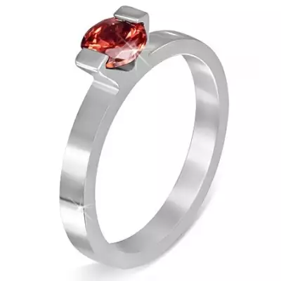 Sebészeti acél gyűrű - piros 