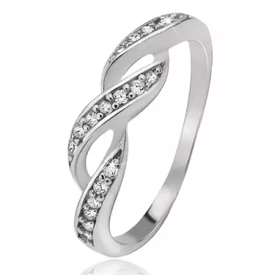 Gyűrű 925 ezüstből, cirkóniás hullámok - Nagyság_ 58