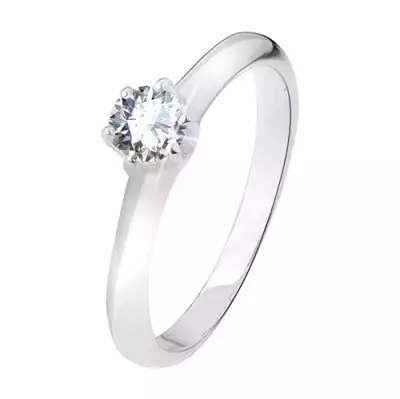 Ezüst gyűrű, átlátszó cirkónia foglalatban hat karommal odaerősítve - Nagyság_ 58