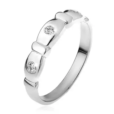 Gyűrű 925 ezüstből, lemetszett oválisok, átlátszó kövek, sávok - Nagyság_ 54