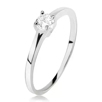 Gyűrű 925 ezüstből, átlátszó cirkónia négy pálcikával megfogva - Nagyság_ 51