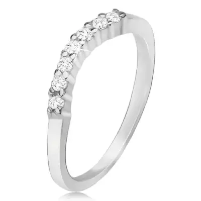 Gyűrű 925 ezüstből, átlátszó cirkóniás ív - Nagyság_ 54