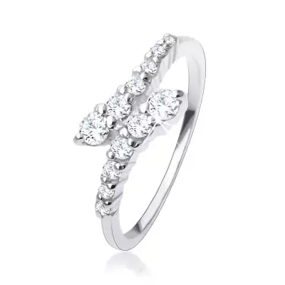 925 ezüst gyűrű, hajlított, átlátszó cirkóniás vonal - Nagyság_ 51