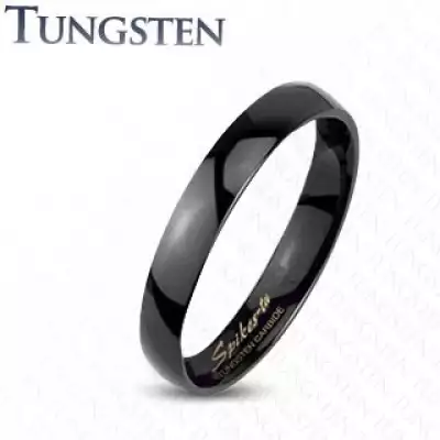 Tungsten gyűrű fekete árnyalatban, tükörfényű sima felszín, 2 mm - Nagyság_ 60