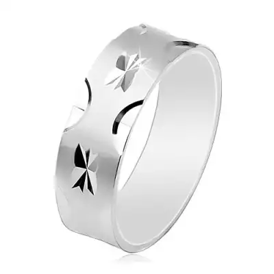 925 ezüst gyűrű, matt felület fényes bemetszésekkel, 5 mm - Nagyság_ 53