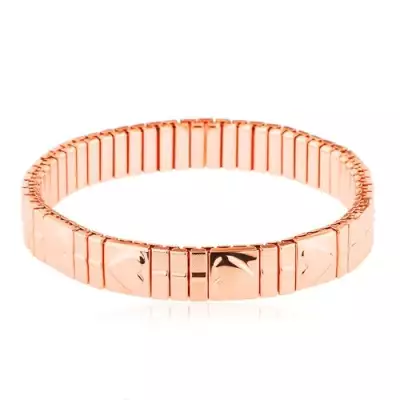 Széthúzható karkötő sebészeti acélból, réz árnyalat, domború szív