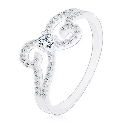 925 ezüst gyűrű, fényes masni kettős szárral - Nagyság_ 51