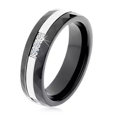 Kerámia gyűrű, csiszolt felülettel, vékony acél sáv, cirkóniák - Nagyság_ 53