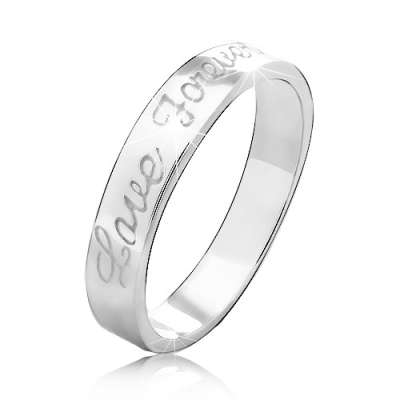 925 ezüst gyűrű bevésett szöveggel Love Forever - Nagyság_ 51
