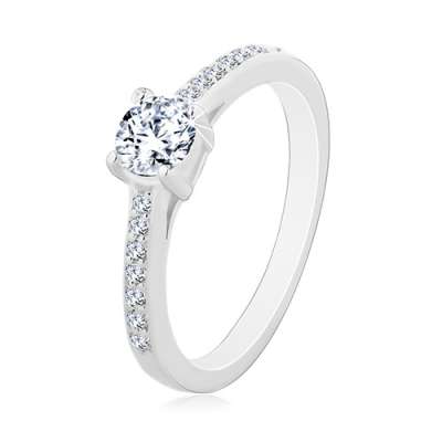 925 ezüst eljegyzési gyűrű, vékony cirkóniás szárak - Nagyság_ 52