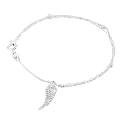 925 karkötő kettős lánccal, csillogó angyalszárny, golyók