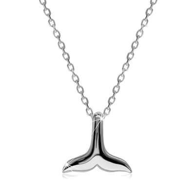 925 ezüst nyaklánc - medál bálnauszony motívummal, ovális szemekből álló lánc