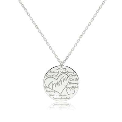 Ródiumozott 925 ezüst nyaklánc - fényes kör 