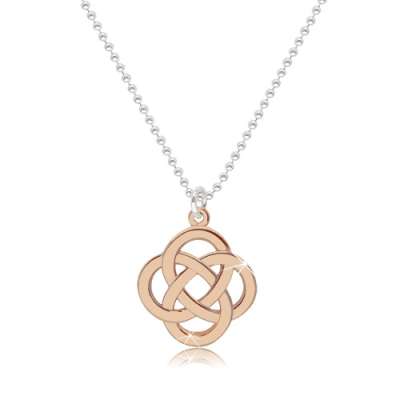 Fényes nyaklánc 925 ezüstből - kelta csomó rózsaarany színárnyalatban