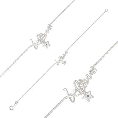 925 ezüst karkötő - fényes dekoratív 