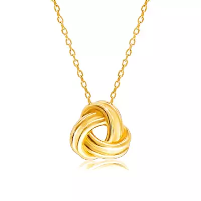 585 arany nyaklánc – fényes hármas fonat egy kivágással a közepén