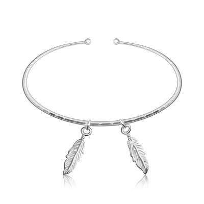 925 ezüst karperec – két hosszúkás levél erezettel