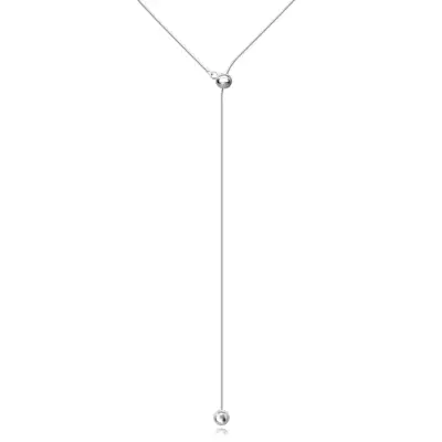 Nyaklánc 925 ezüstből - kígyómintás lánc, sima fényes golyók