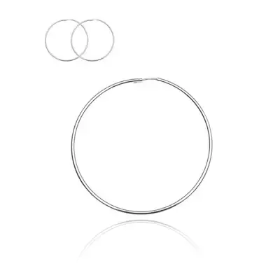925 ezüst fülbevaló - sima fényes karika, 60 mm