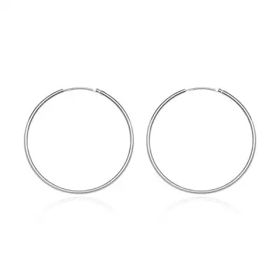 Kerek fülbevaló 925 ezüstből - fényes és sima felület, 15 mm