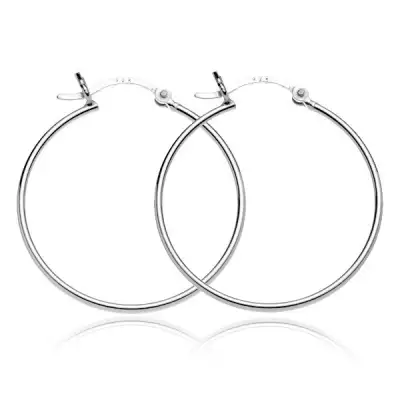 Fülbevaló sterling ezüstből - finom karika, 30 mm