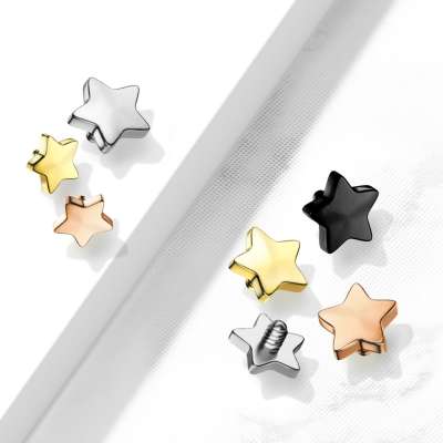 Pótfej implantátumhoz, sebészeti acélból, csillag 4 mm, vastagság 1,6 mm, PVD - Szín: Arany