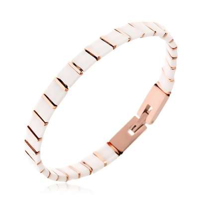 Fehér, kerámia karötő, piramis részek, rózsaszínarany sávok