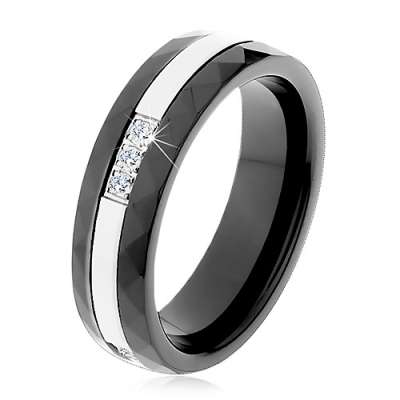 Kerámia gyűrű, csiszolt felülettel, vékony acél sáv, cirkóniák - Nagyság_ 59