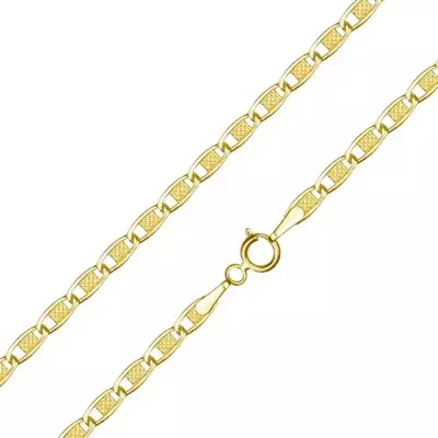 14K arany karkötő – ovális linkek rácsmintával, 190 mm