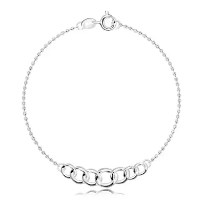 925 ezüst karkötő - fazettált körök, fényes felülettel