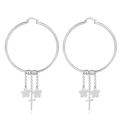 925 ezüst fülbevaló - klasszikus karika, kereszt, virágok, gyöngyök, láncok, francia zár