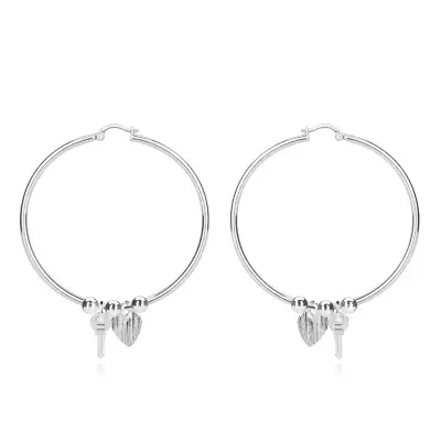 925 ezüst fülbevaló - klasszikus karika, szív, kulcs, golyók, francia zár