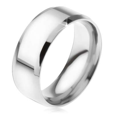 Gyűrű sebészeti acélból, fényes, sima felület, ferde szélek - Nagyság_ 60