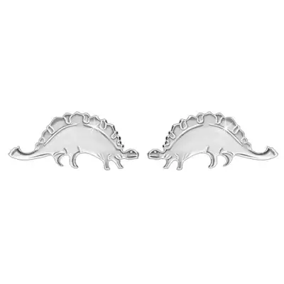 925 ezüst fülbevaló - csillogó dinoszaurusz - sztegoszaurusz, bedugós