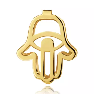 9K sárga arany medál - Fatima keze, dupla körvonallal, szemmel