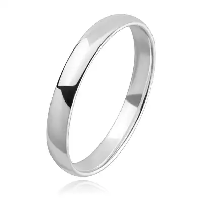 925 Ezüst karikagyűrű - vékony, enyhén domború vállak, sima felület, 3 mm - Nagyság_ 66